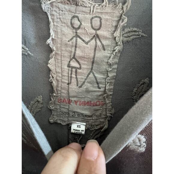 Johnny Was Womens Blouse Top Sz XS Grey Embroidered Paisley Tunic Boho Artsy - Picture 2 of 9